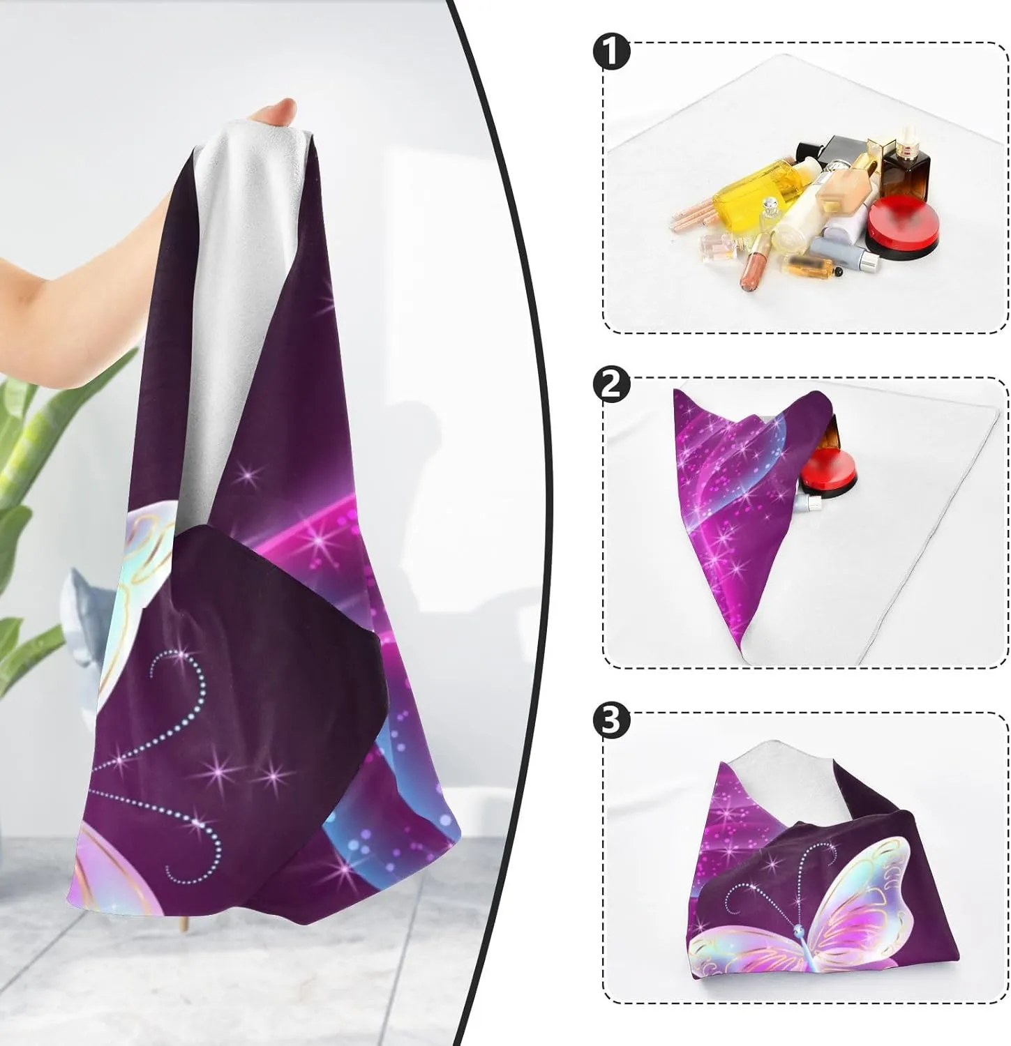 susiyo Fantasy Butterflies Protective Wrap Anti-scratch Lens Camera Wrap Lens Protector Magic Self-Adhesive Cloth Wrapper Portable Cosmetic Bag Travel Organizer for Camera DSLR Laptop Accessories