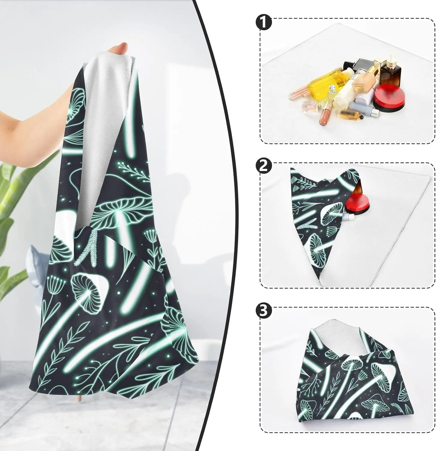 susiyo Glowing Mushrooms Protective Wrap Anti-scratch Lens Camera Wrap Lens Protector Magic Self-Adhesive Cloth Wrapper Portable Cosmetic Bag Travel Organizer for Camera DSLR Laptop Accessories