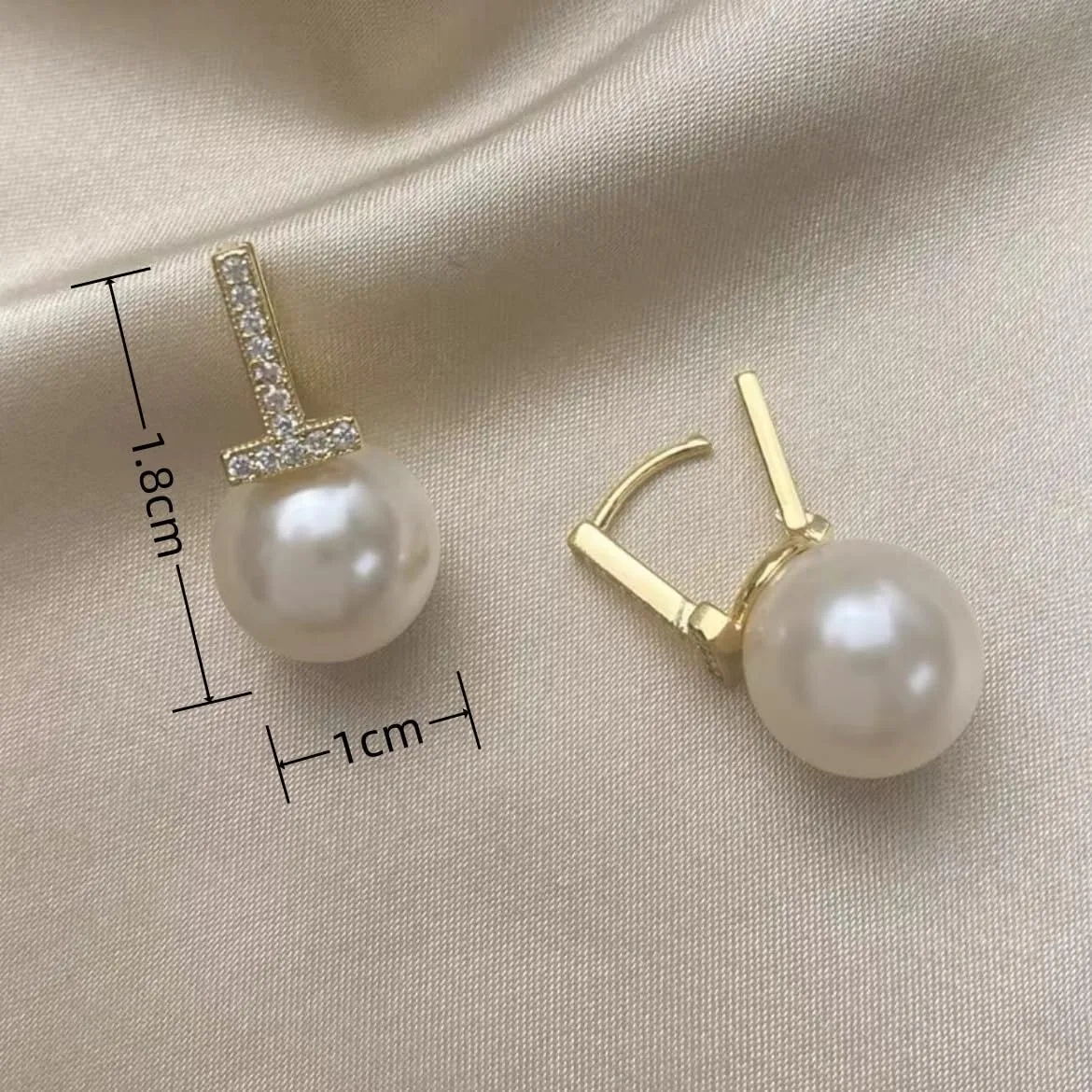 T-Bar Pearl Ear Cuffs | Precision-Cut Crystal Dangle Jewelry | Hypoallergenic Office-to-Evening Earrings