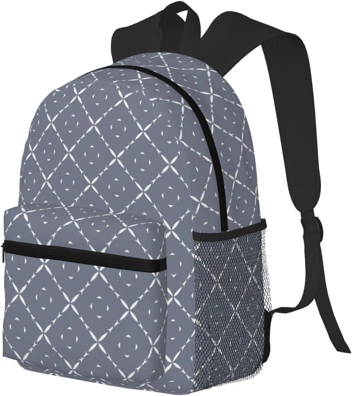 Travel Laptop Backpack for Men Women - Gray Geometric Pattern Backpack for Work with Adjustable Straps, Water Resistant Travel Backpack Beach Backpacks with Laptop Compartment