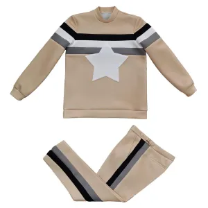 Tri-Color Beige / Black Grey White