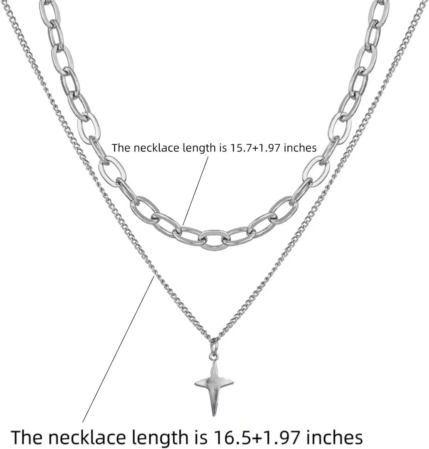 Two Piece Y2k Irregular Starlight Necklace for Women Snake Bone Chain Pendant Jewelry Collar Chain Blue