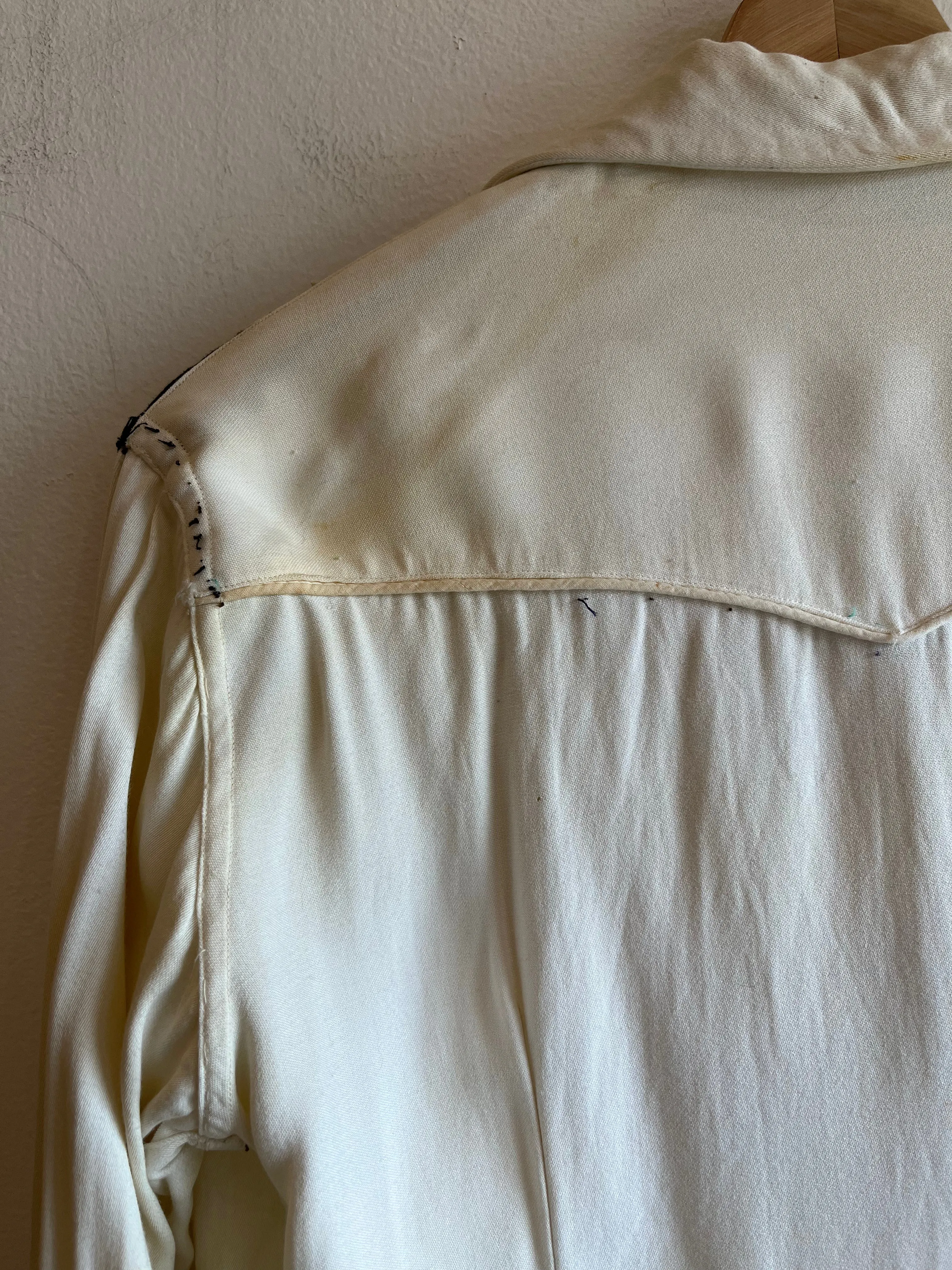 Vintage 1940s Two-Tone Gabardine Western Pearl Snap Shirt