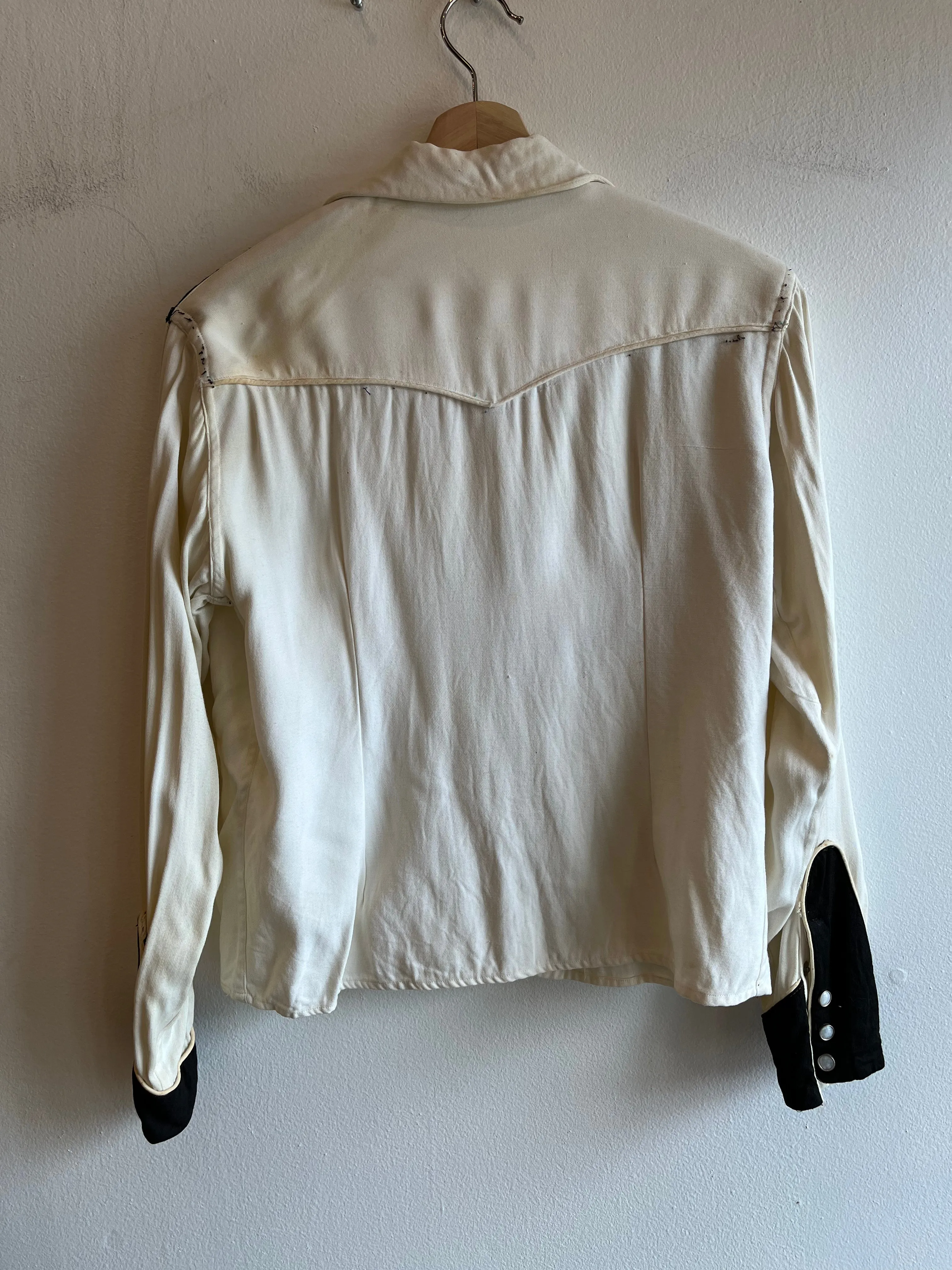 Vintage 1940s Two-Tone Gabardine Western Pearl Snap Shirt