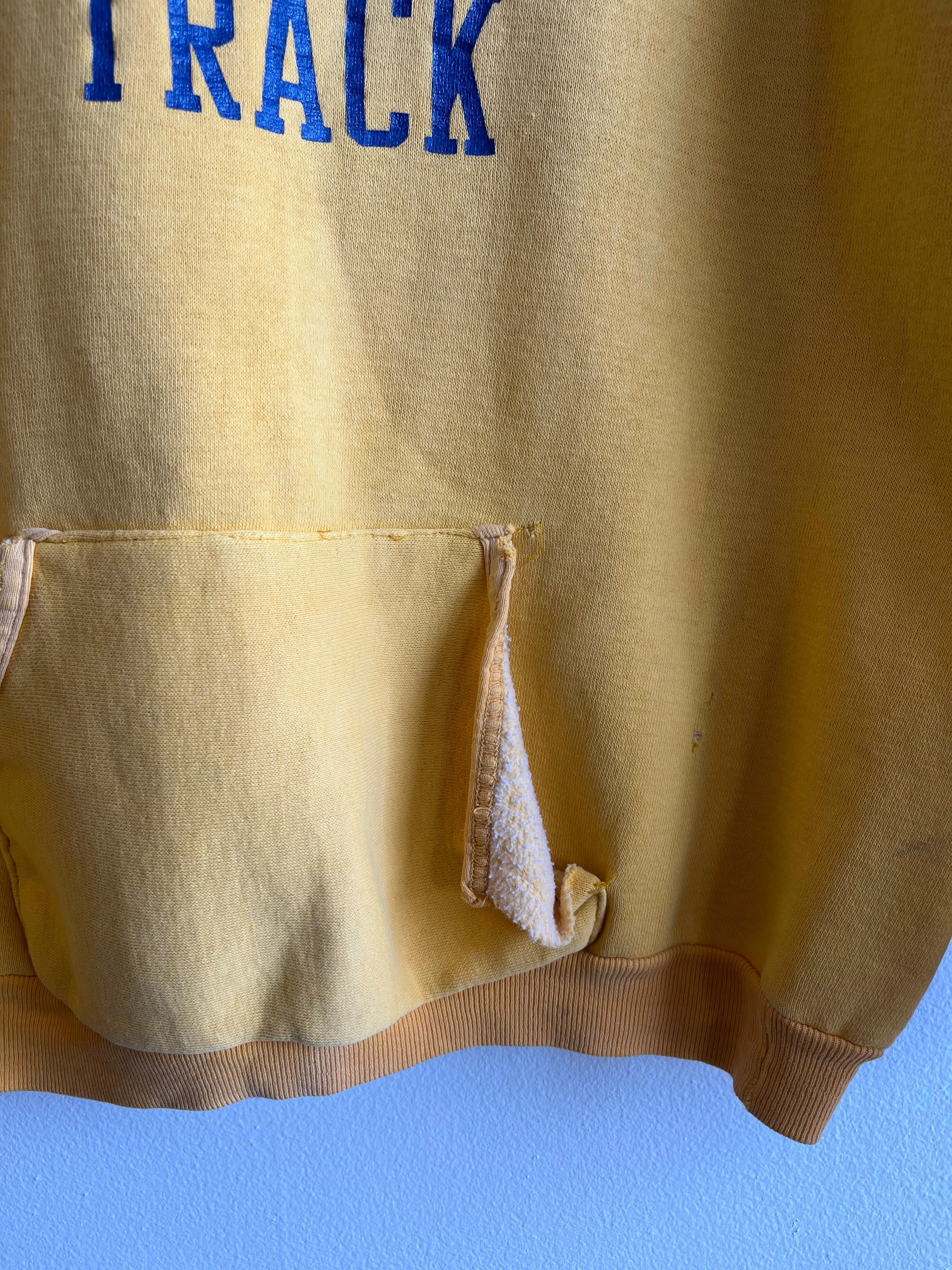 Vintage 1970s Russel Central Catholic Track Hooded Sweatshirt