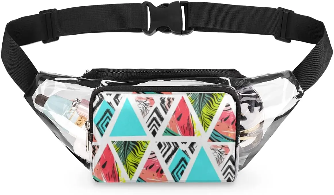Watermelon Figure Clear Fanny Pack Stadium Approved Adjustable Clear Belt Bag Cute Waist Bags for Women Men Travel Sports Events Hiking Concerts