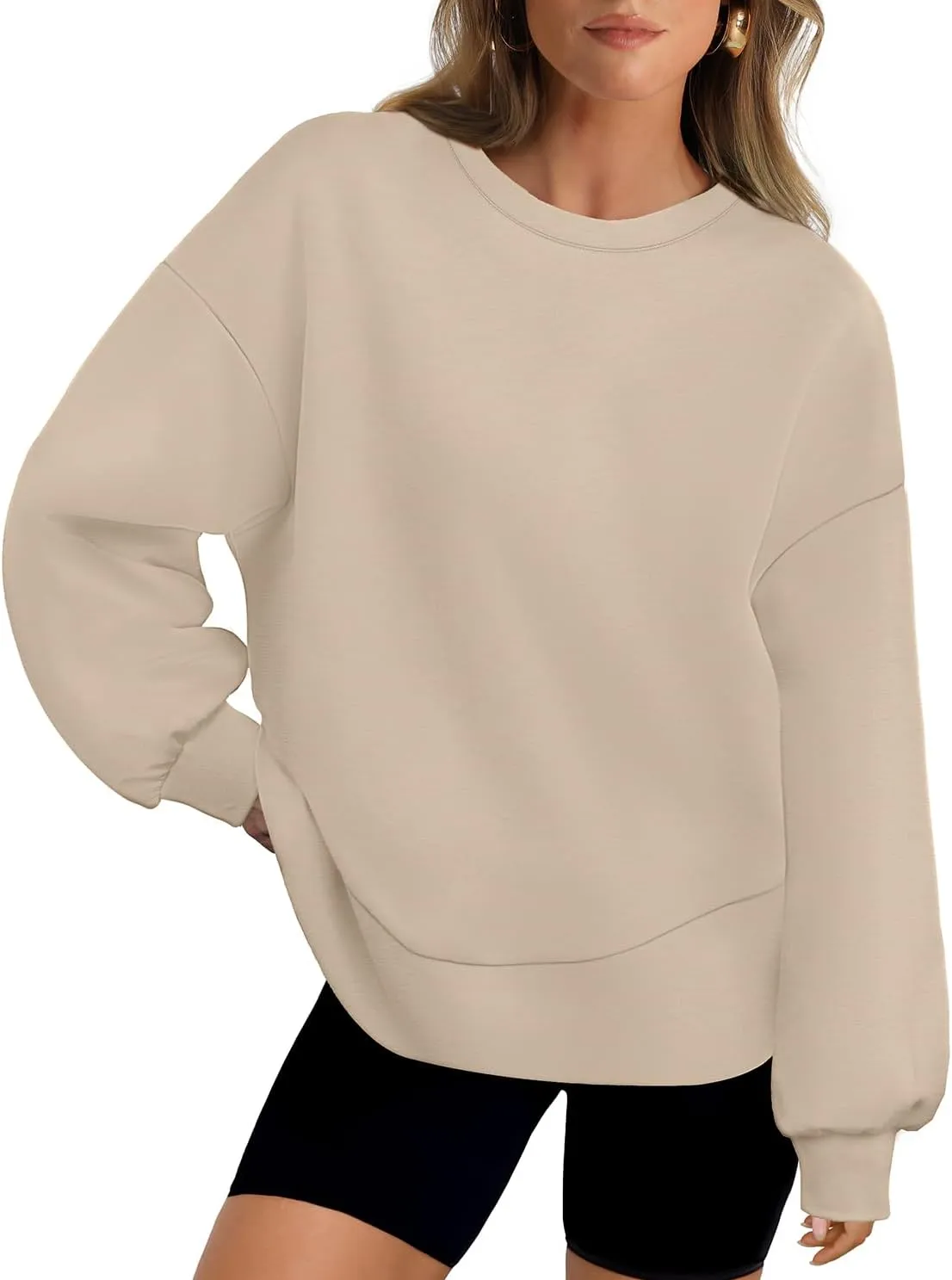 WIHOLL Fall Sweatshirt for Women Crew Neck Long Sleeve Shirts Pullover Casual Workout Tops Fashion 2024
