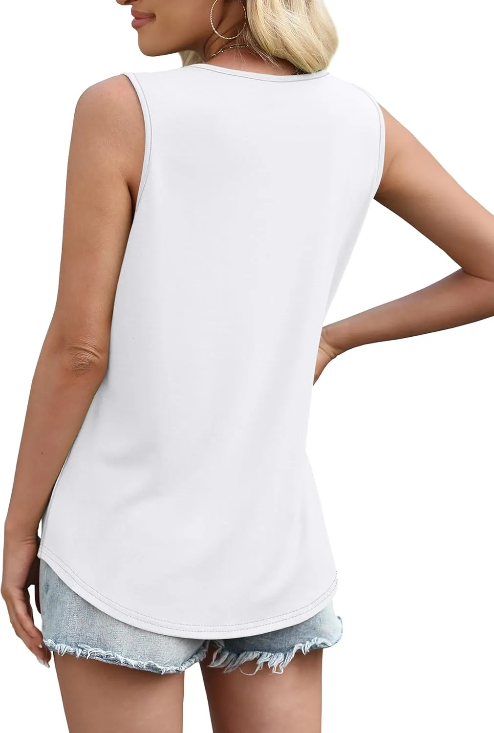 WIHOLL Tank Tops for Women Summer Outfits 2025 Square Neck Casual Shirts Blouses