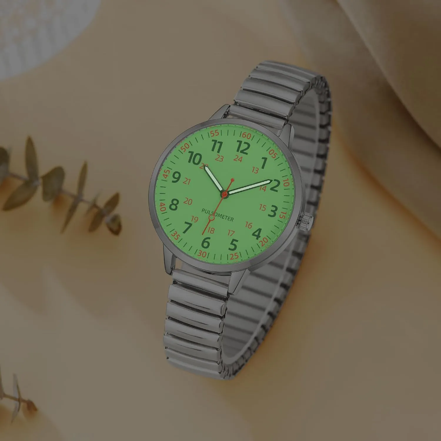 Women Easy Reader Analog Watch with Elastic Strap Ladies Quartz Stretch Band Watches
