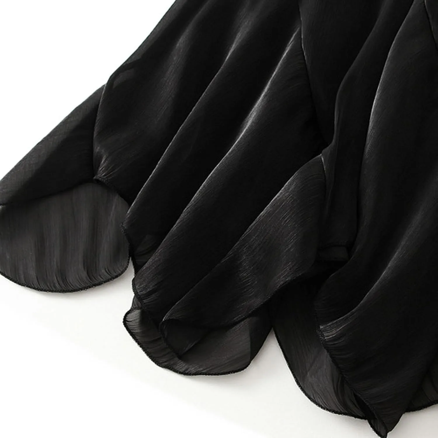 Women's Chiffon Flowy Long Skirt Asymmetrical Hem Elastic Waist Beach Skirts Lightweight Summer Casual Maxi Dress