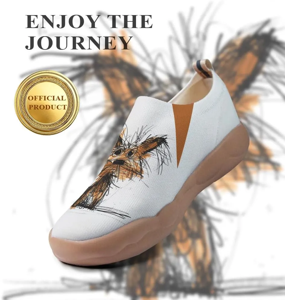 Women's Comfort Soft Walking Shoes Slip On Sneakers Knitted Art Painted Casual Loafers