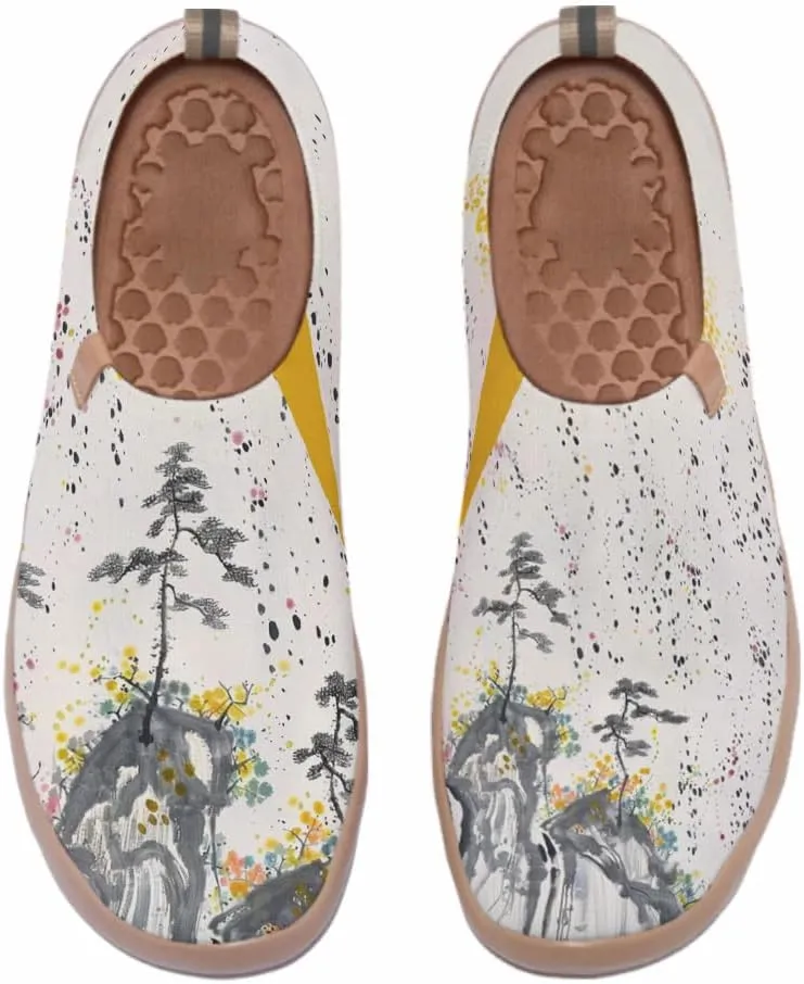 Women's Comfort Soft Walking Shoes Slip On Sneakers Knitted Art Painted Casual Loafers