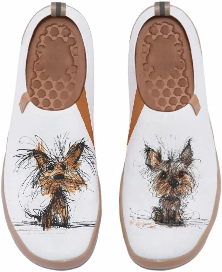 Women's Comfort Soft Walking Shoes Slip On Sneakers Knitted Art Painted Casual Loafers