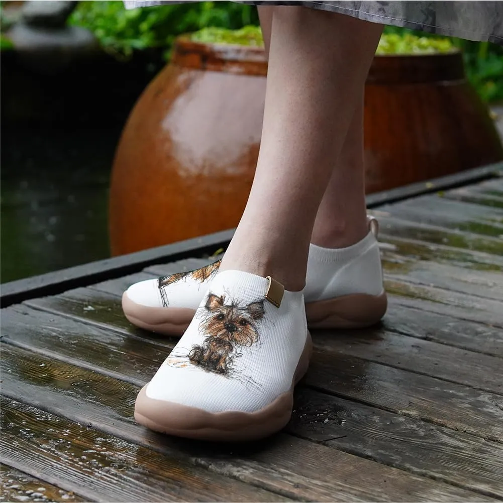 Women's Comfort Soft Walking Shoes Slip On Sneakers Knitted Art Painted Casual Loafers