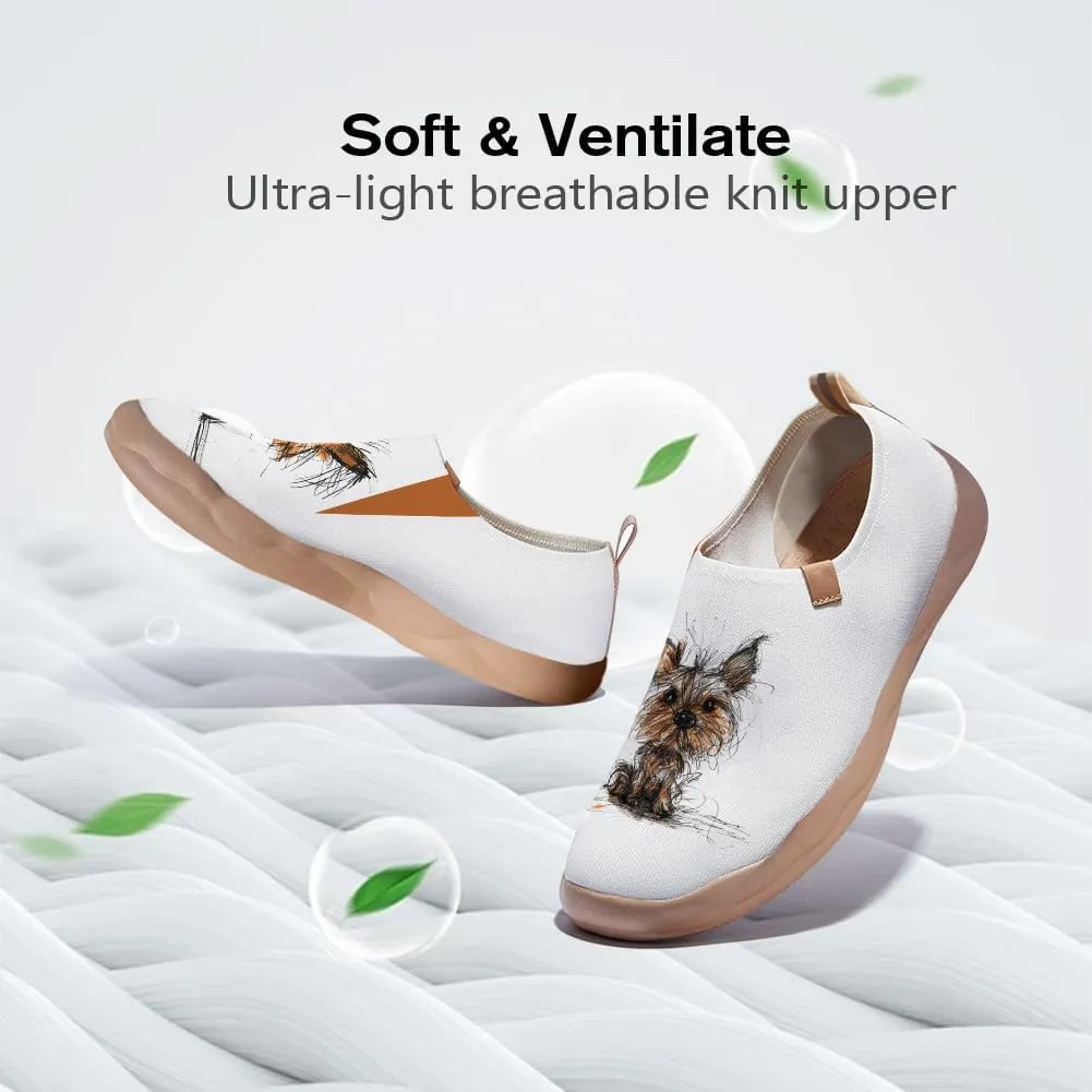 Women's Comfort Soft Walking Shoes Slip On Sneakers Knitted Art Painted Casual Loafers