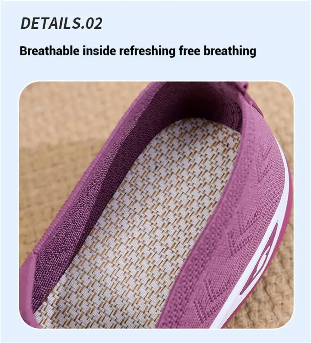 Women's Comfortable Breathable Knitted Sneakers, Slip On Orthopedic Sneakers, Low Top Walking Shoes, Non-Slip Shoes