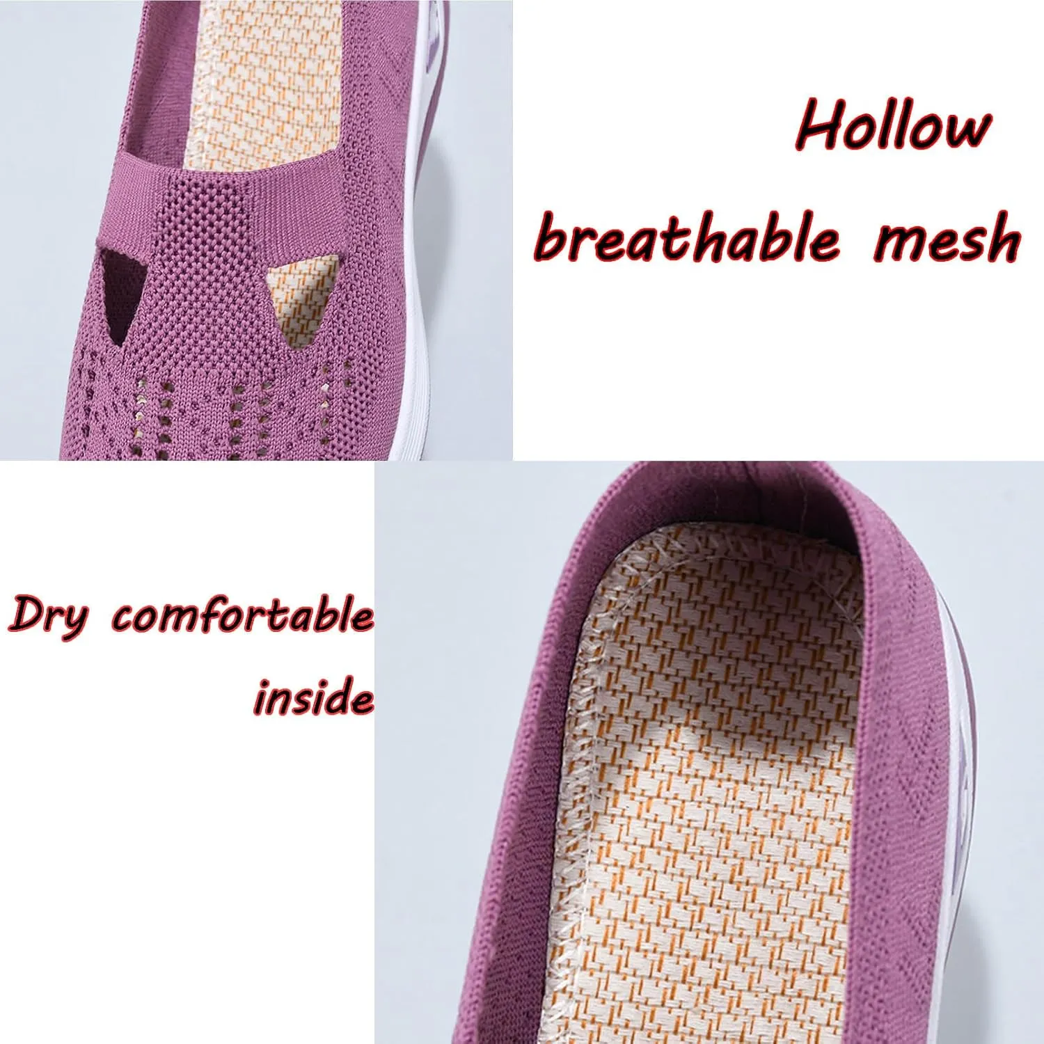 Women's Comfortable Breathable Knitted Sneakers,Breathable Soft Orthopedic Shoes with Arch Support,Lightweight Outdoor Flat Shoes for Women
