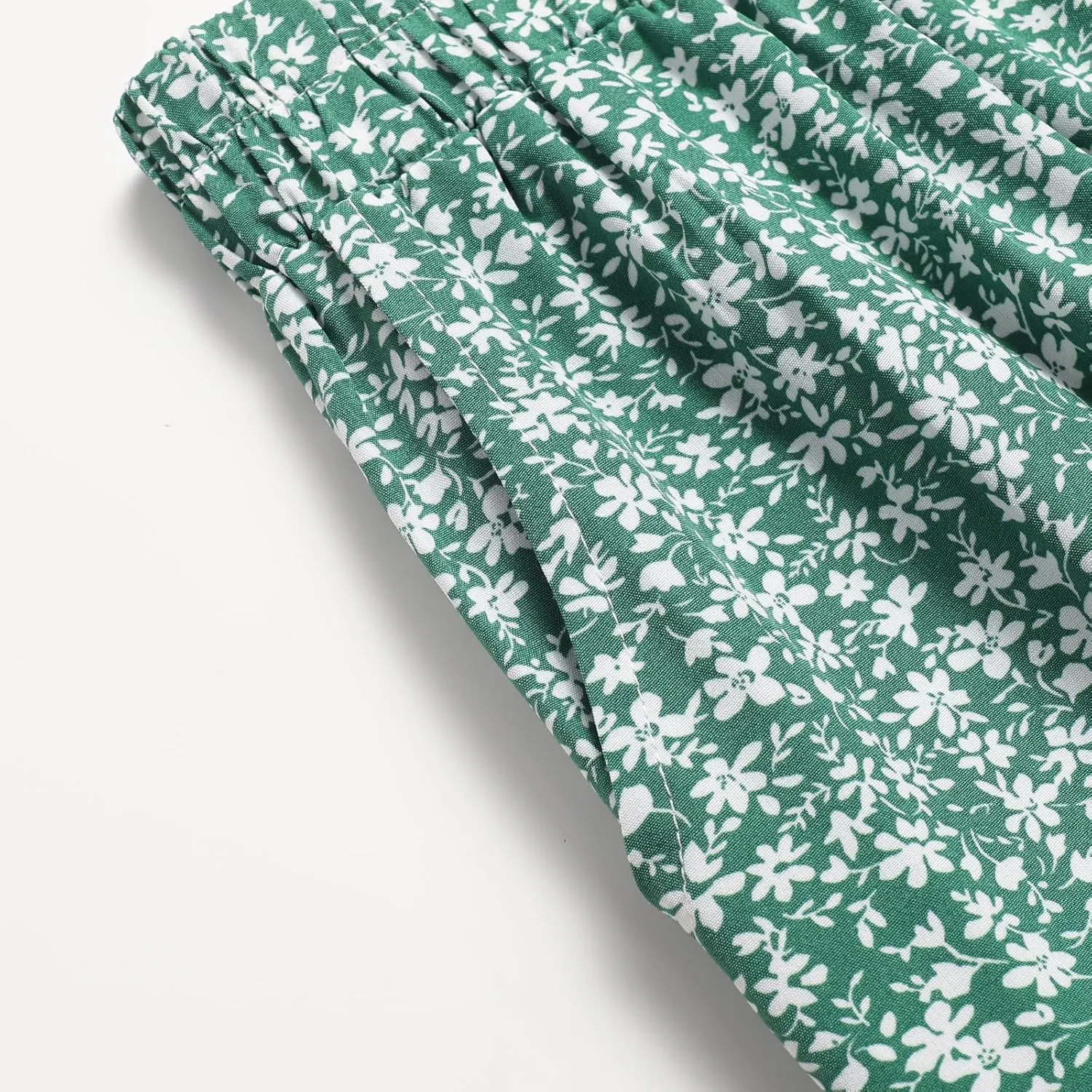 Women's Elastic Waist MIDI Skirt Spring Summer Autumn Floral Skirt Pleated A-line Skirt