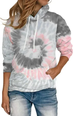 Women's Hoodies Long Sleeve Sweatshirts Drawstring Pullover Tops with Pocket Casual Loose Blouses Tunic