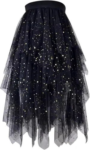 Womens Mesh Skirts High Waist Layered Tulle Skirts Pleated Midi Short Skirt Lightweight Casual Summer Beach Outfits