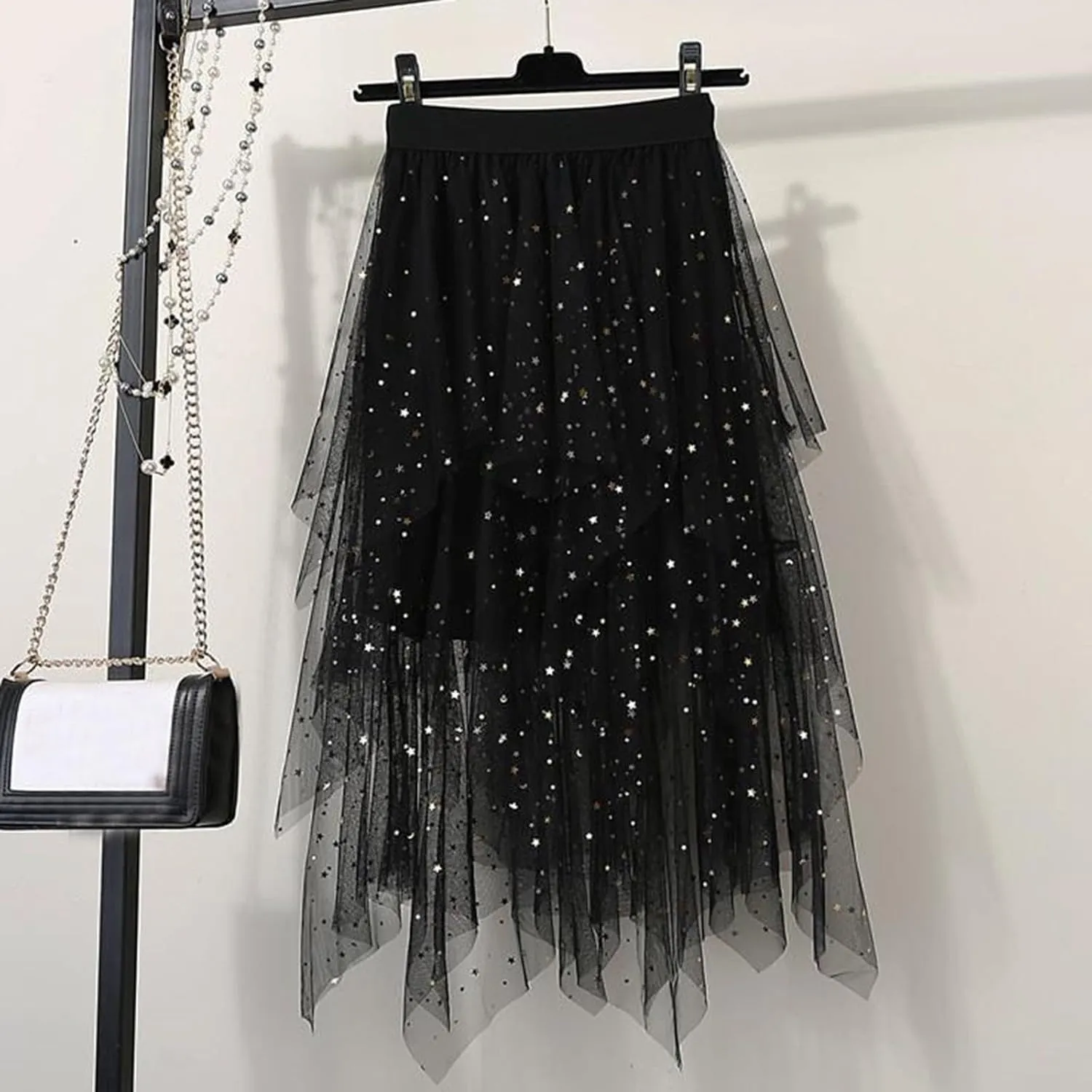 Womens Mesh Skirts High Waist Layered Tulle Skirts Pleated Midi Short Skirt Lightweight Casual Summer Beach Outfits
