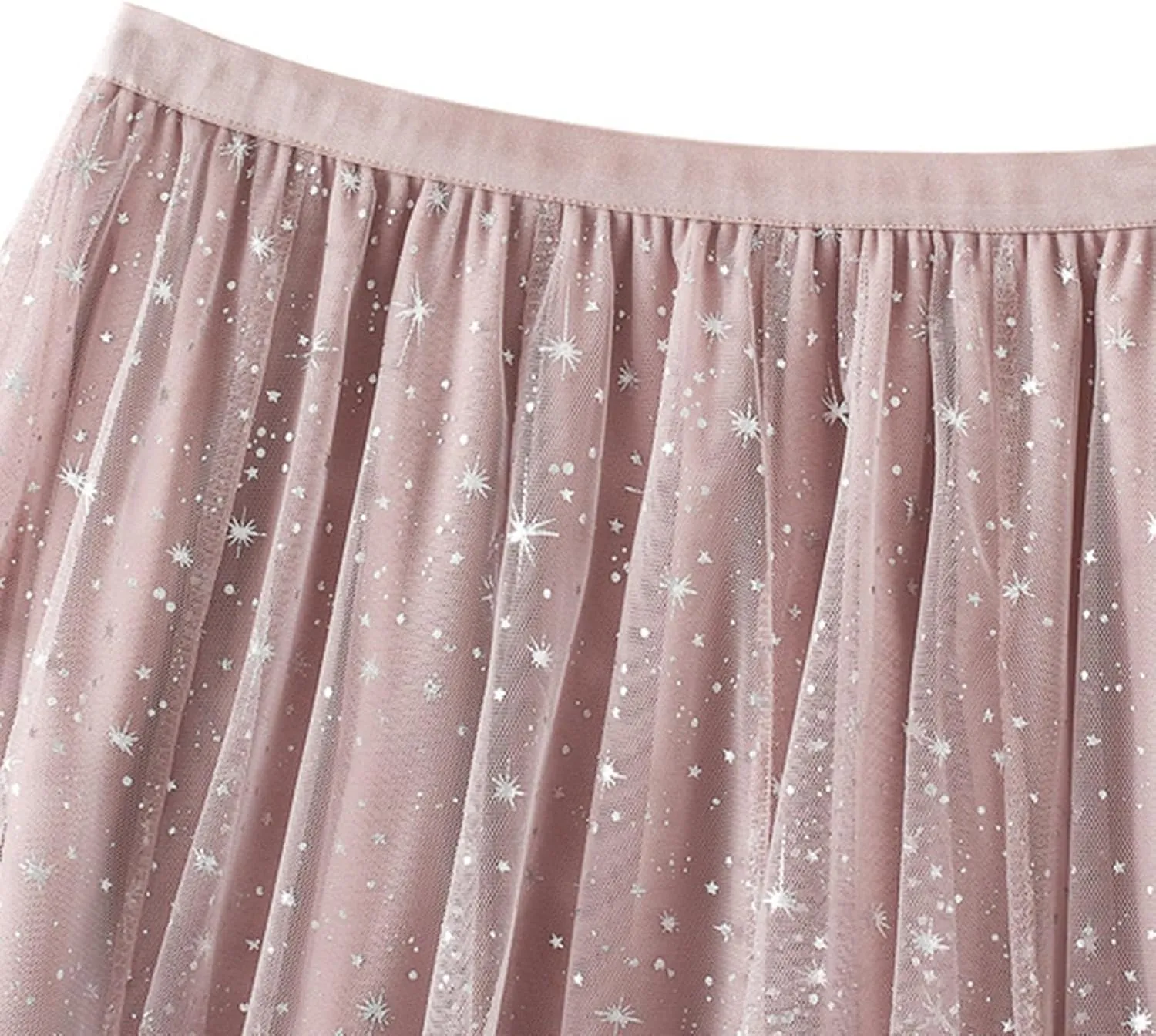 Womens Mesh Skirts High Waist Layered Tulle Skirts Pleated Midi Short Skirt Lightweight Casual Summer Beach Outfits