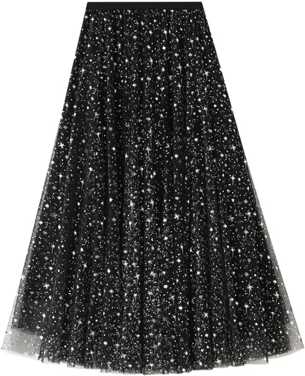 Womens Mesh Skirts High Waist Layered Tulle Skirts Pleated Midi Short Skirt Lightweight Casual Summer Beach Outfits