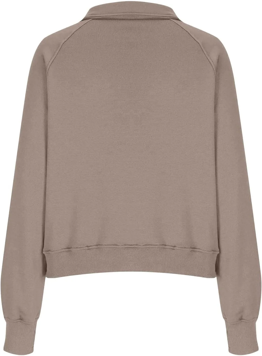 Womens Oversized Half Zip Cropped Sweatshirt 2024 Fall Fashion 1/4 Zip Pullover Preppy Thumb Hole Tops With Pocket