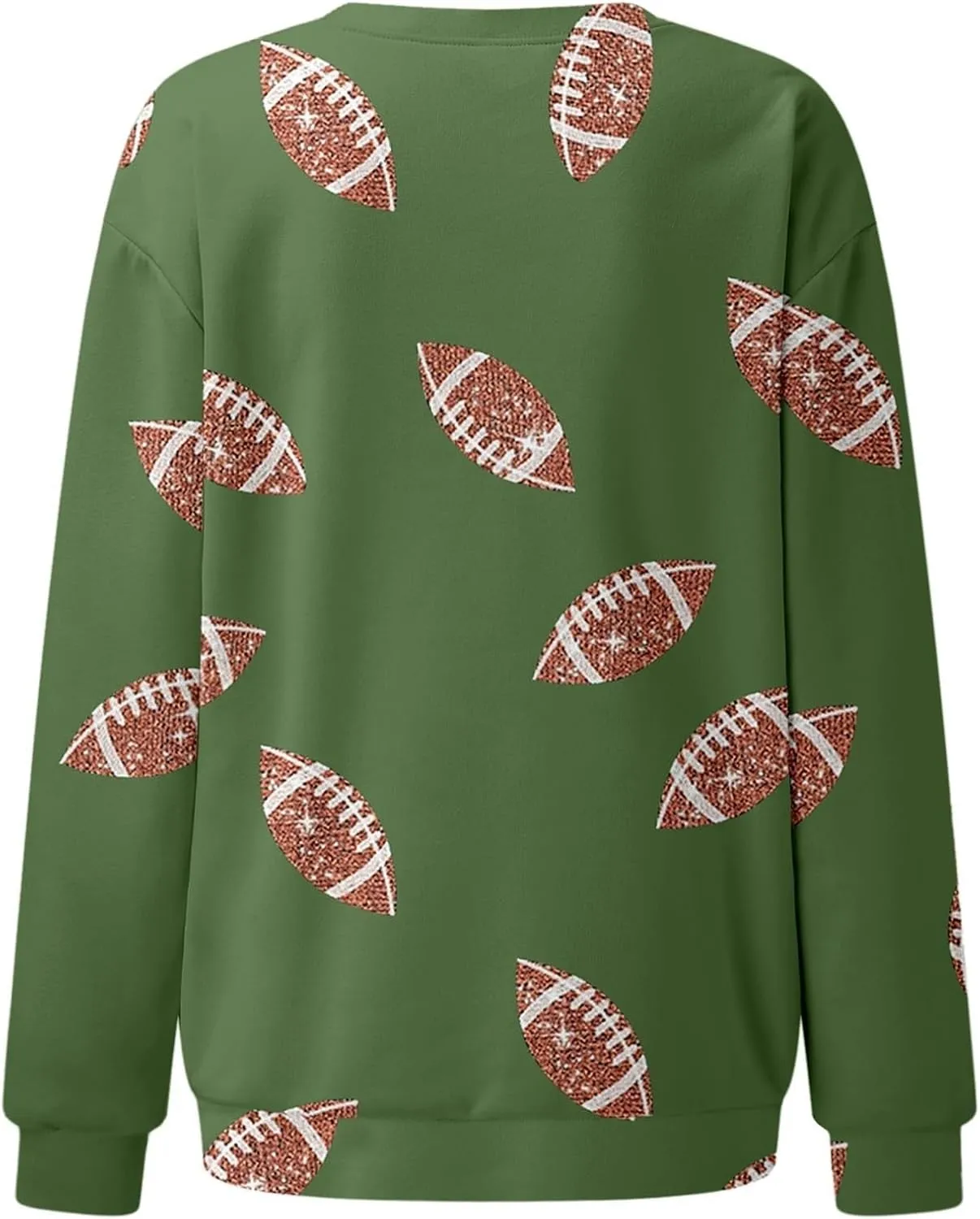 Womens Rugby Print Sweatshirt Casual Loose Crewneck Long Sleeve Drop Shoulder Pullovers Regular Fit Loose Active Tops
