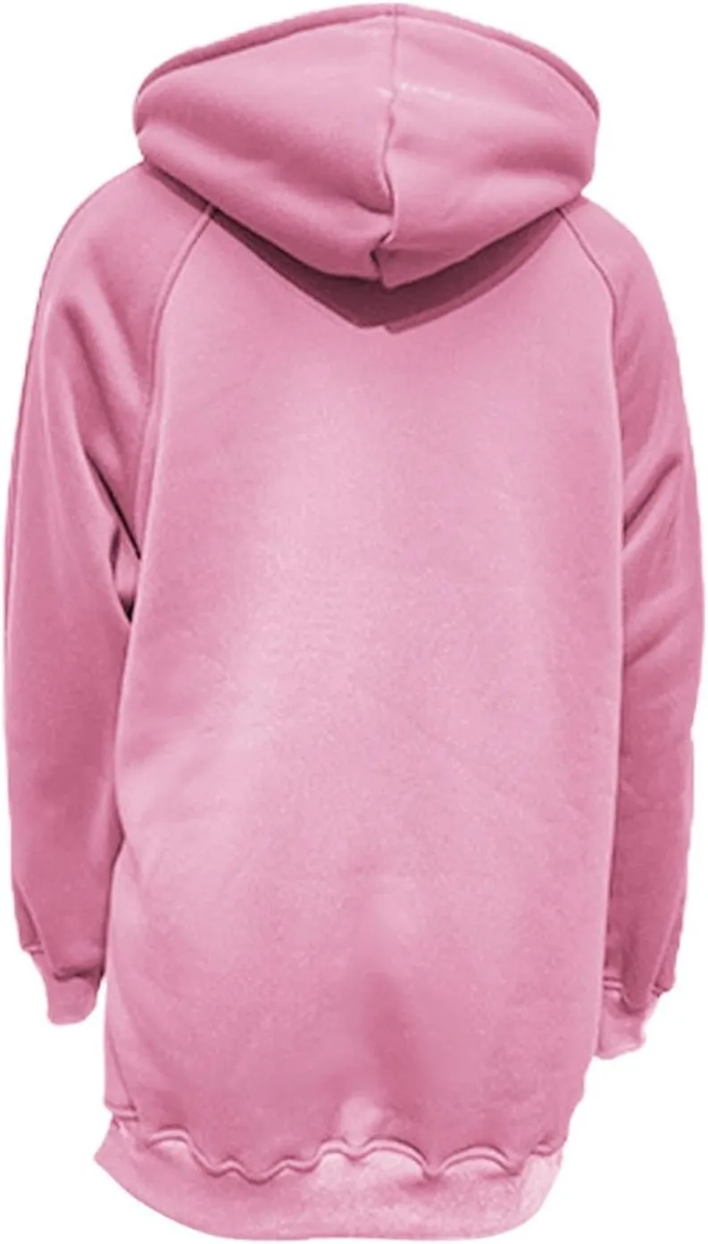 Women's Side Split Oversized Hoodies Sweatshirts Raglan Loose Fit Casual Solid Long Sleeve Pullover Tops with Kangroo Pocket