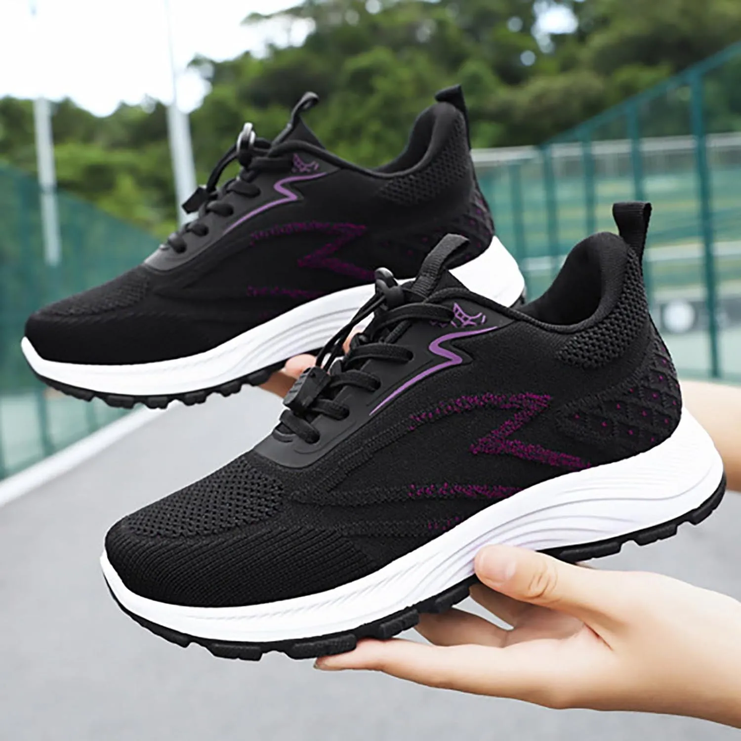 Women's Slip on Walking Shoes Comfy Knitted Non Slip Comfortable Running Shoes Breathable Mesh Sports Workout Tennis Shoes Lightweight Fashion Sneakers