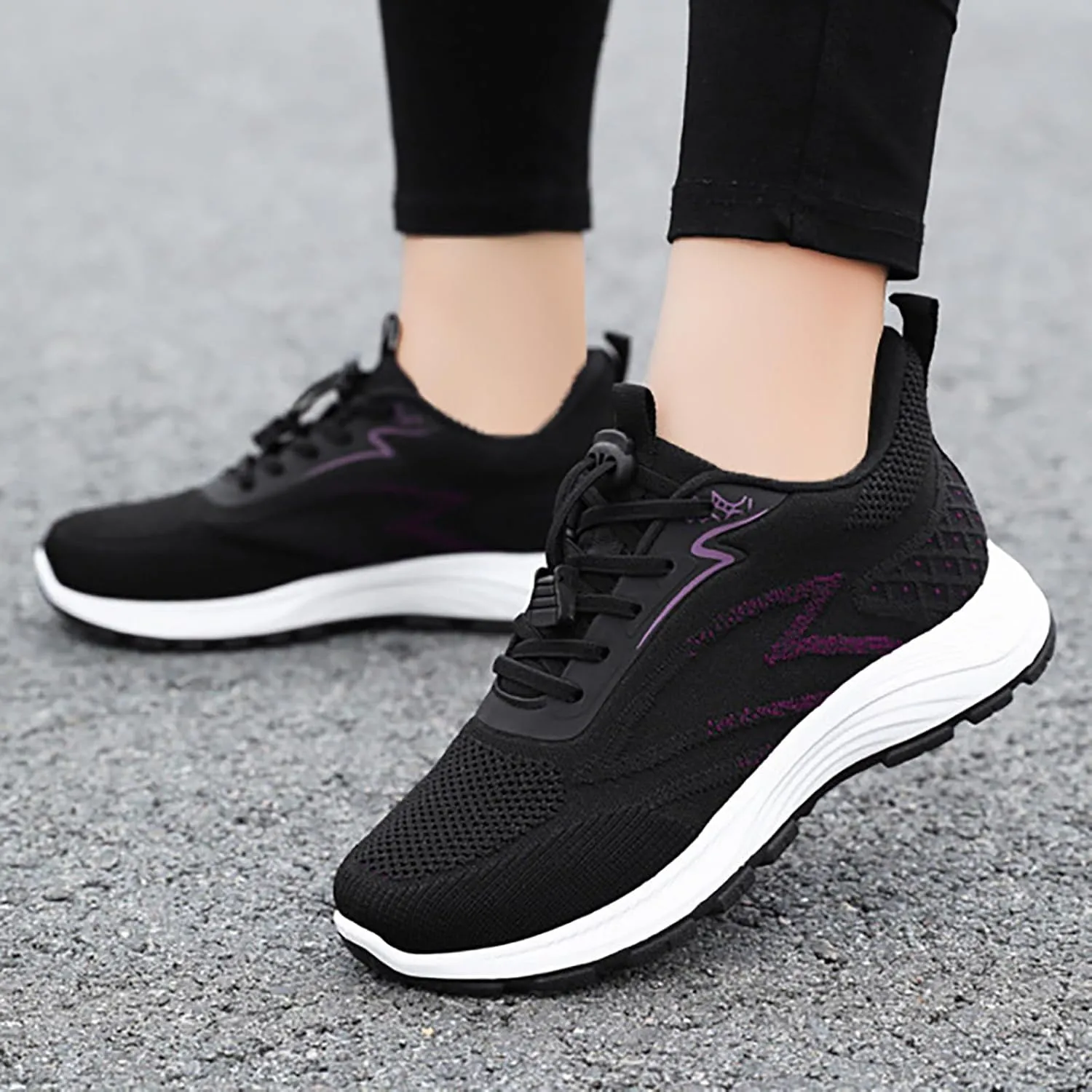 Women's Slip on Walking Shoes Comfy Knitted Non Slip Comfortable Running Shoes Breathable Mesh Sports Workout Tennis Shoes Lightweight Fashion Sneakers