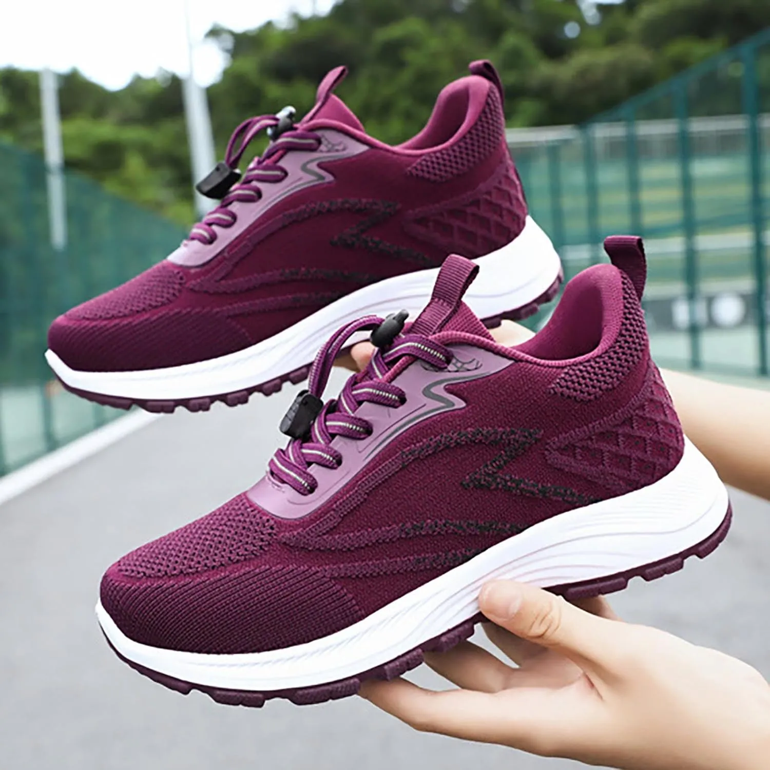 Women's Slip on Walking Shoes Comfy Knitted Non Slip Comfortable Running Shoes Breathable Mesh Sports Workout Tennis Shoes Lightweight Fashion Sneakers