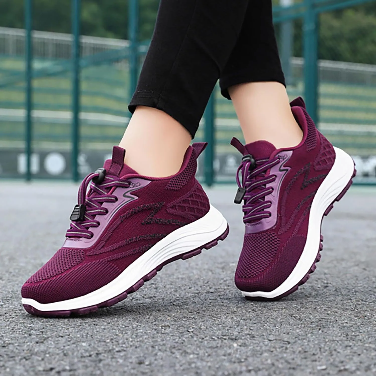 Women's Slip on Walking Shoes Comfy Knitted Non Slip Comfortable Running Shoes Breathable Mesh Sports Workout Tennis Shoes Lightweight Fashion Sneakers