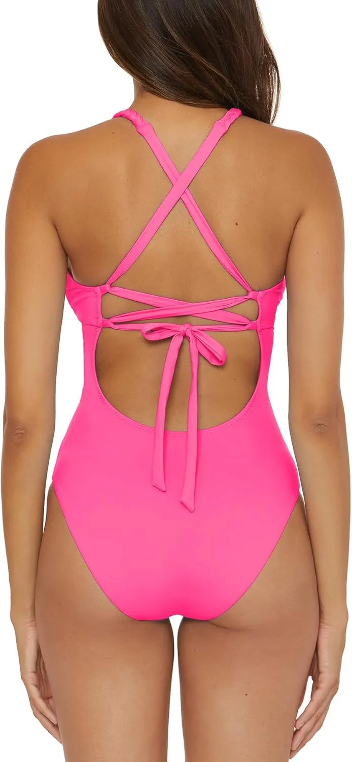 Women's Standard Lake Side Braided Maillot One Piece Swimsuit, Bathing Suits