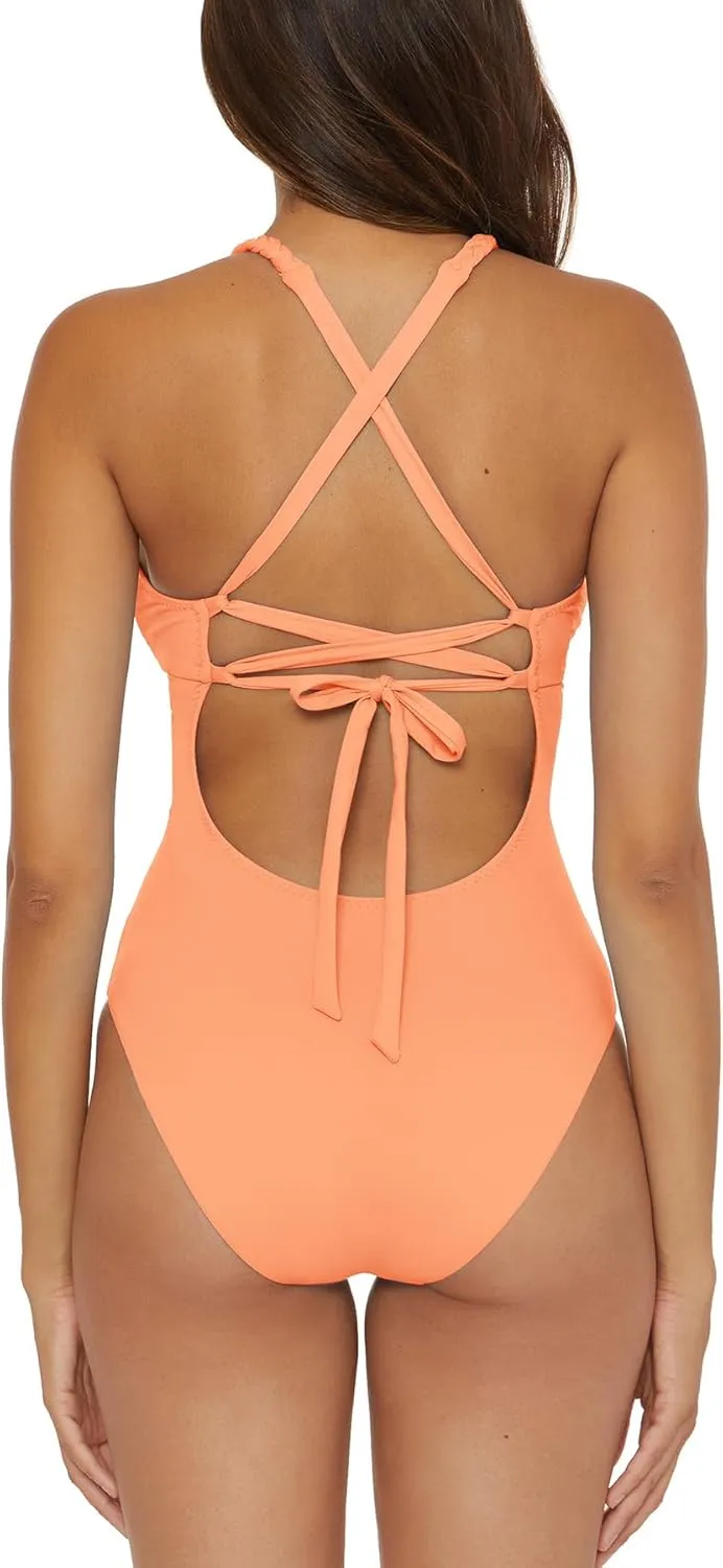 Women's Standard Lake Side Braided Maillot One Piece Swimsuit, Bathing Suits