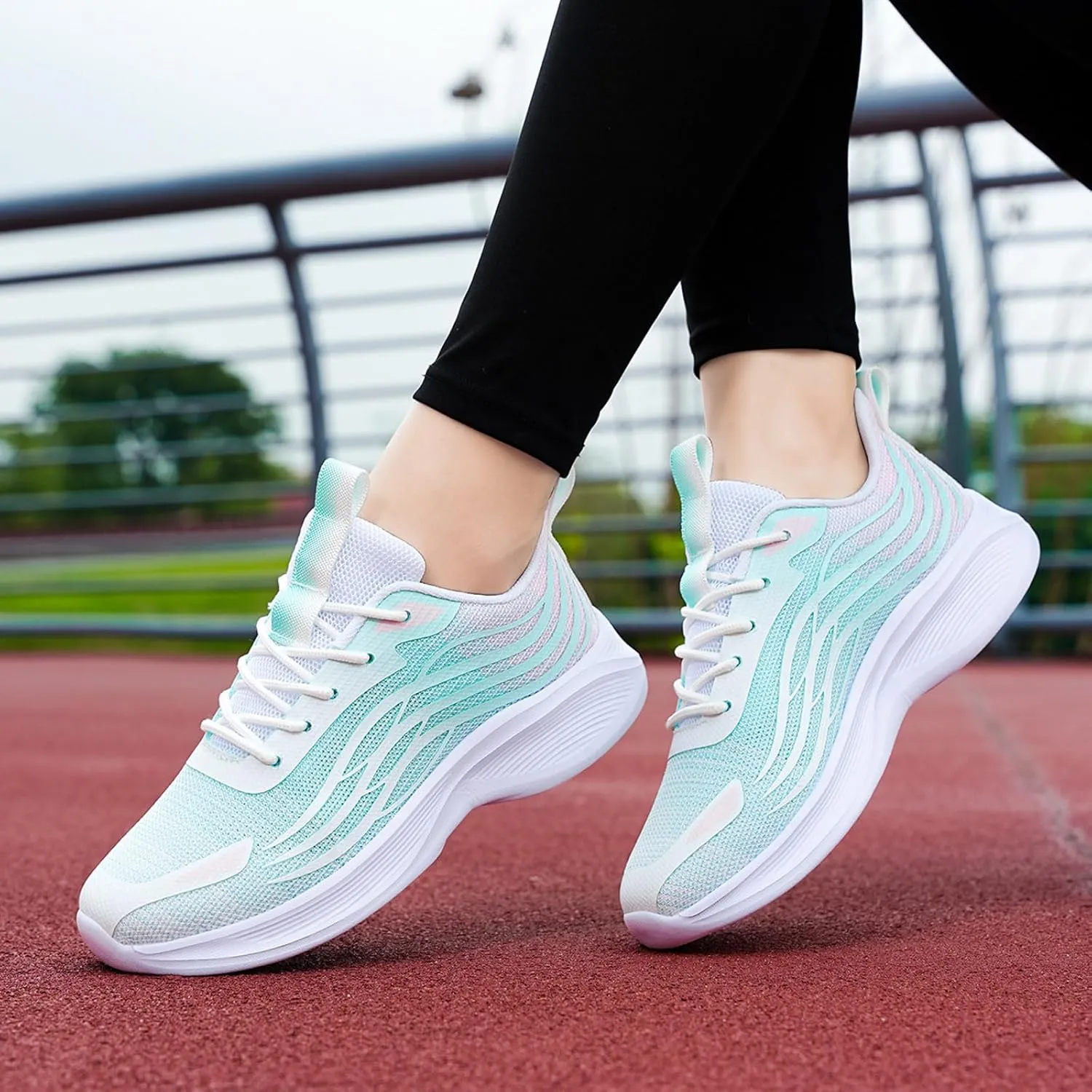 Womens Walking Shoes Slip on Dressy Knitted Non Slip Arch Support Running Shoes Breathable Gym Workout Shoes Lightweight Fashion Sneakers