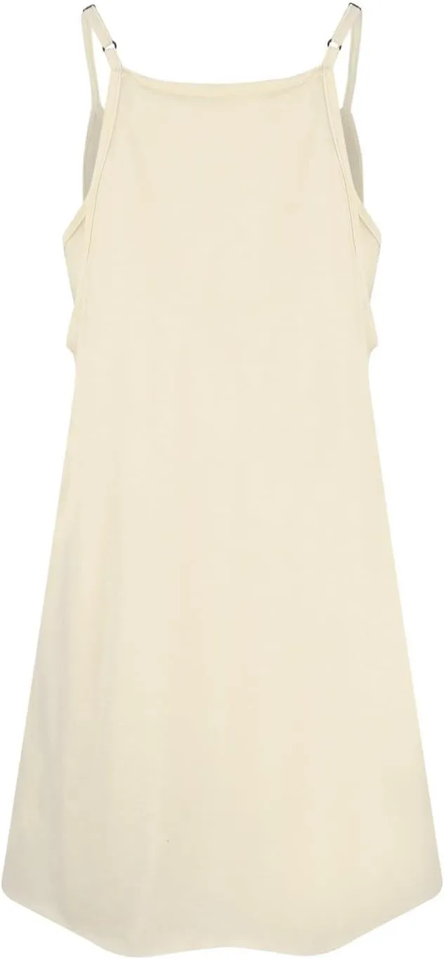 Womens Workout Romper Dress with Shorts Underneath Sleeveless Adjustable Spaghetti Straps Sports Mini Romper Dress