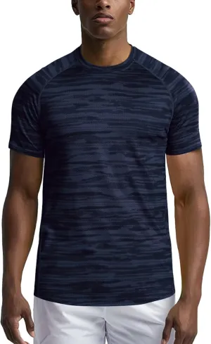 Zengjo Men's Workout Shirts Short Sleeve,Quick Dry Athletic Running Performance Crewneck T-Shirt Moisture Wicking