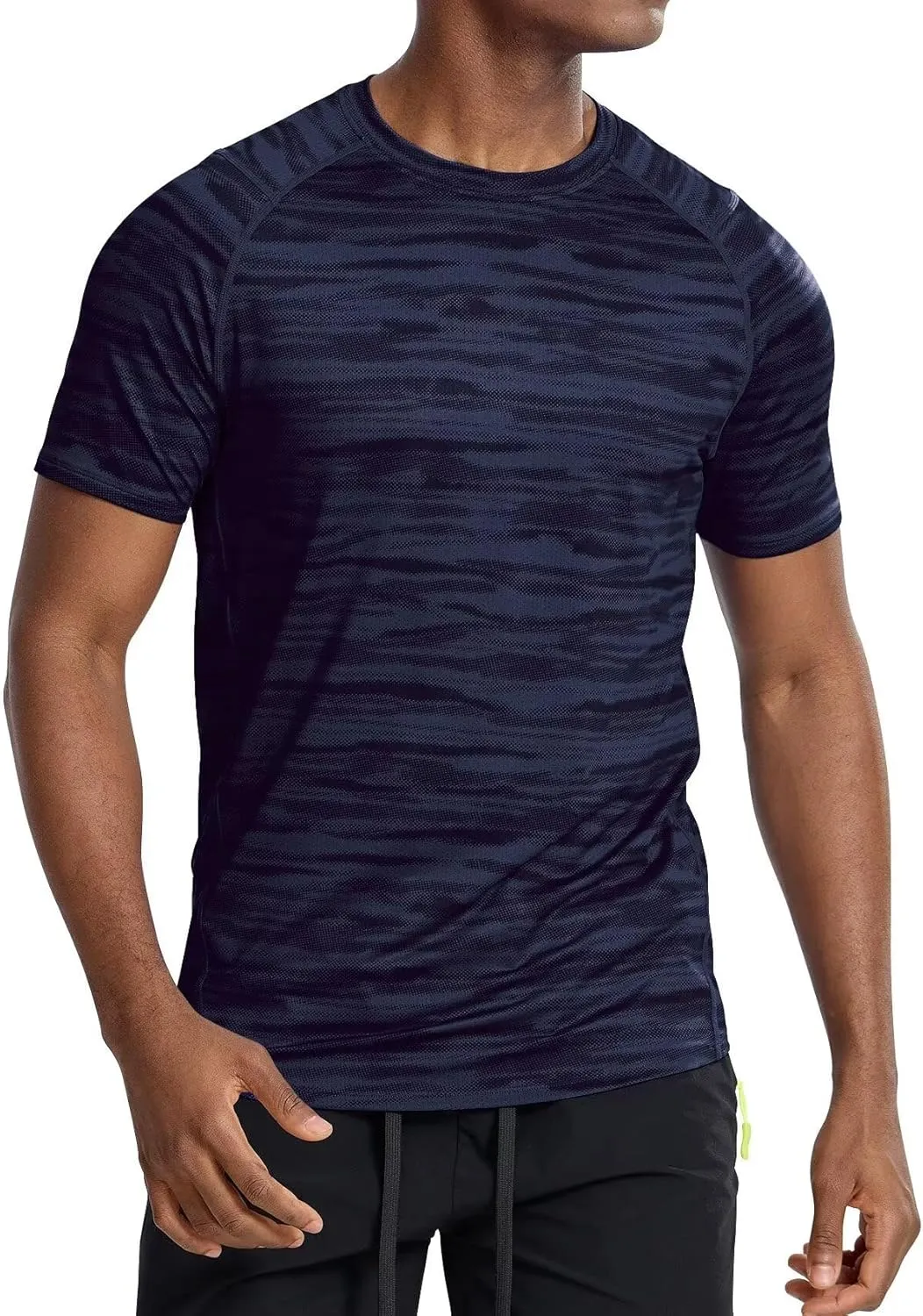 Zengjo Men's Workout Shirts Short Sleeve,Quick Dry Athletic Running Performance Crewneck T-Shirt Moisture Wicking