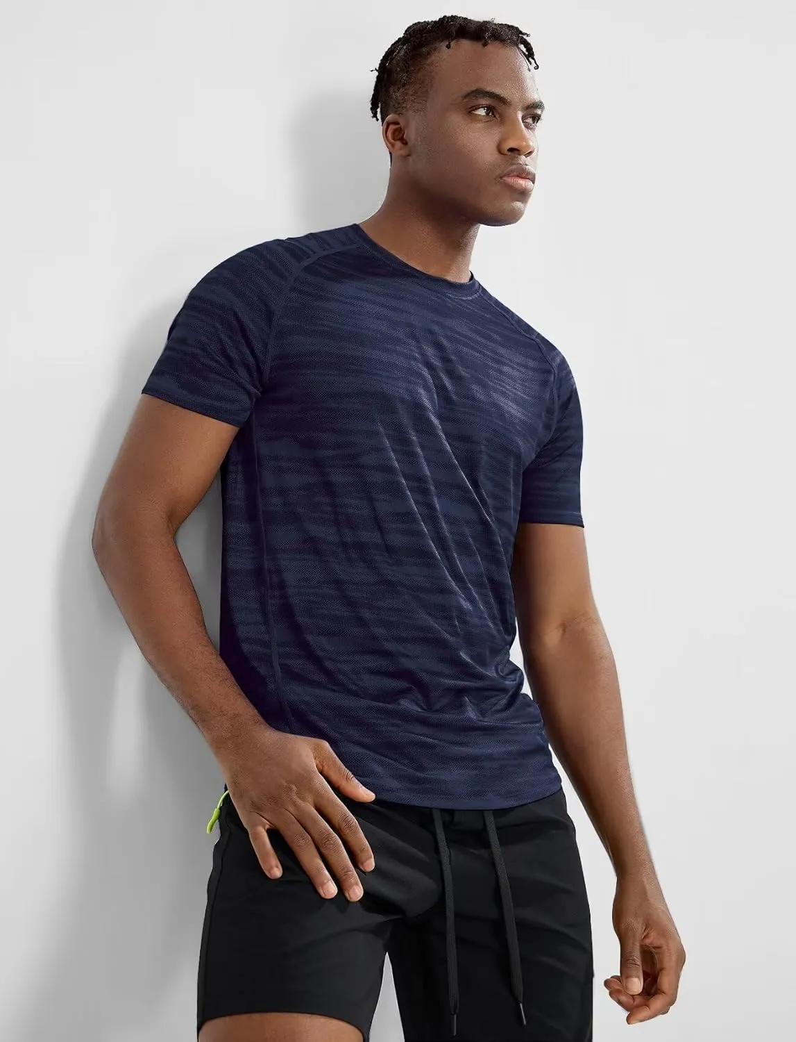 Zengjo Men's Workout Shirts Short Sleeve,Quick Dry Athletic Running Performance Crewneck T-Shirt Moisture Wicking